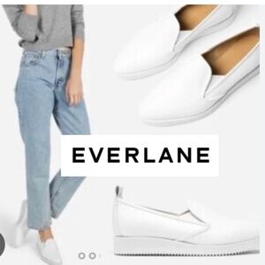 NEW Everlane White 'The leather street shoe'  sneaker, 8.5, L1052
